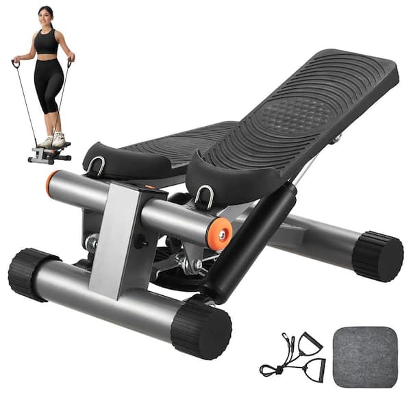 Stair Stepper Mini Stepper for Exercise at Home Hydraulic Fitness Stepper with Resistance Bands LCD Monitor