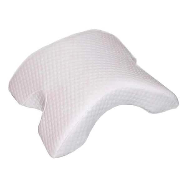 1-Piece Memory Foam Couple Cuddle Arm Pillow with Arched Design, Prevents Arm Numbness and Improved Sleep Comfort, White