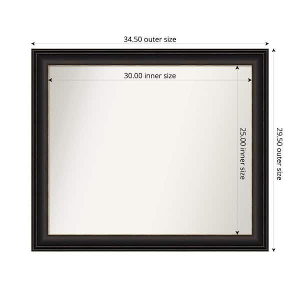 Amanti Art Trio Oil Rubbed Bronze 34.5 in. x 29.5 in. Custom Non-Beveled Recycled Polystyrene Framed Bathroom Vanity Wall Mirror