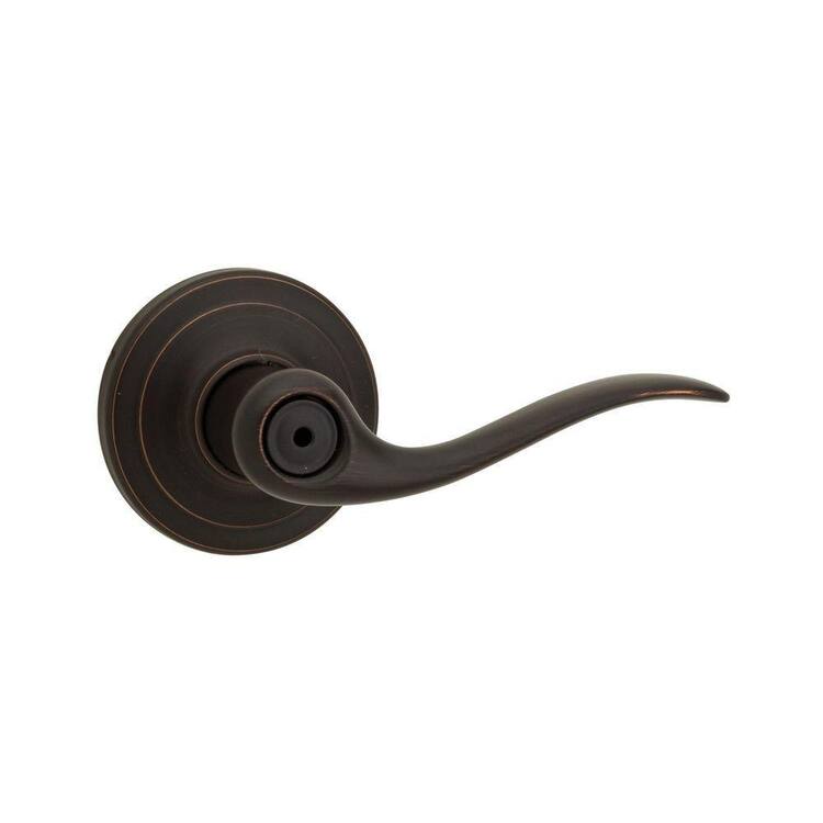 Kwikset Tustin Venetian Bronze Bed/Bath Door Handle with Microban Antimicrobial Technology