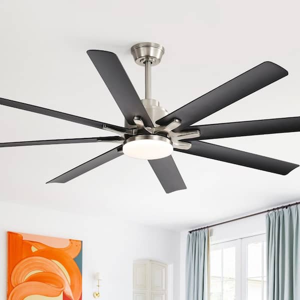 PUDO 52 in. Indoor Modern Integrated LED Silver Ceiling Fan
