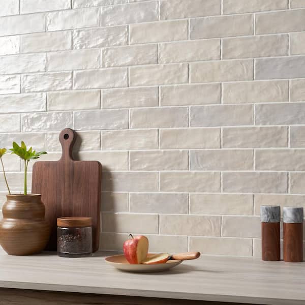 Amagansett 2 in. x 0.35 in. Sand Dune Cream Ceramic Wall Tile Sample