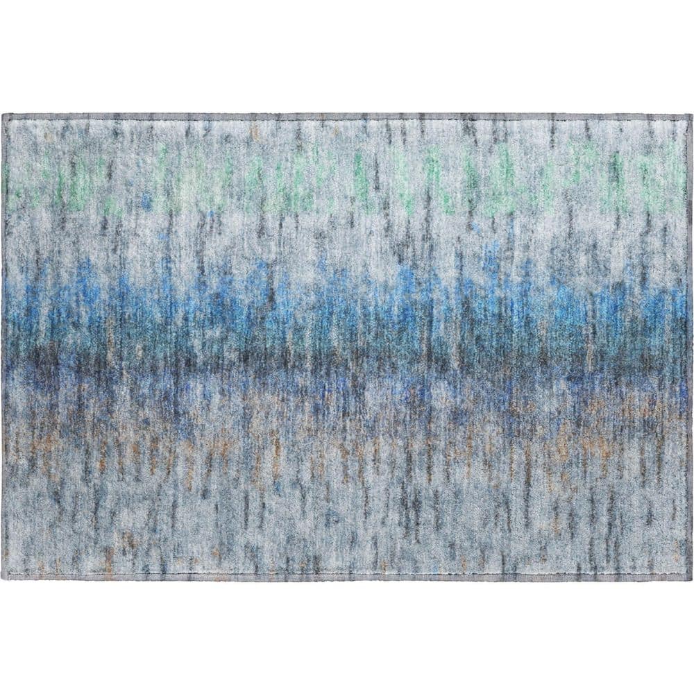 Mayfield Premium Machine Washable Abstract AMF2319 Blue 3 ft. x 4 ft. Area Rug price history on PriceWatchPro