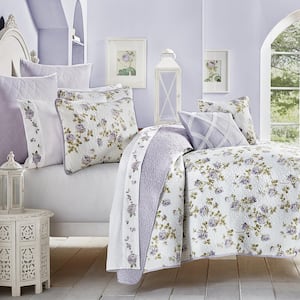Rosemary Lilac Polyester Full / Queen 3-Piece Quilt Set