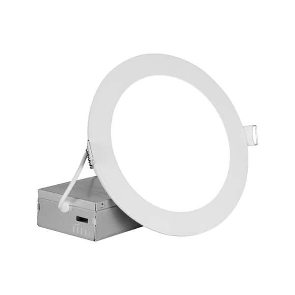 NICOR RELS Round 6 in. White Selectable IC-Rated Integrated LED Recessed Downlight Trim Kit
