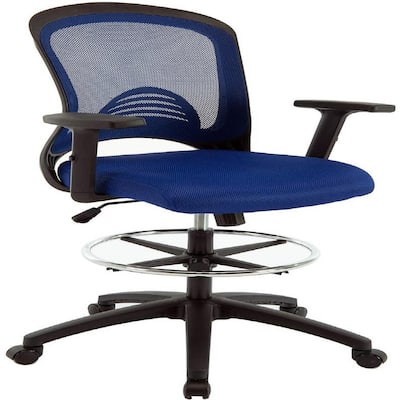 Blue Adjustable Height Comfortable Drafting Chairs with 360° Rotation