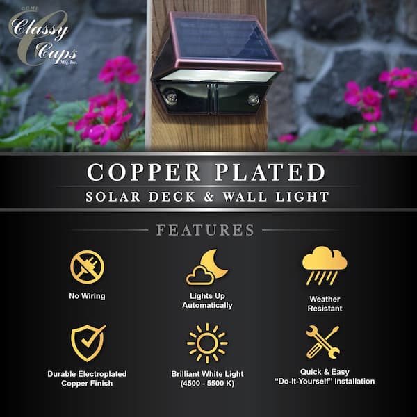 Copper solar 2024 wall lights