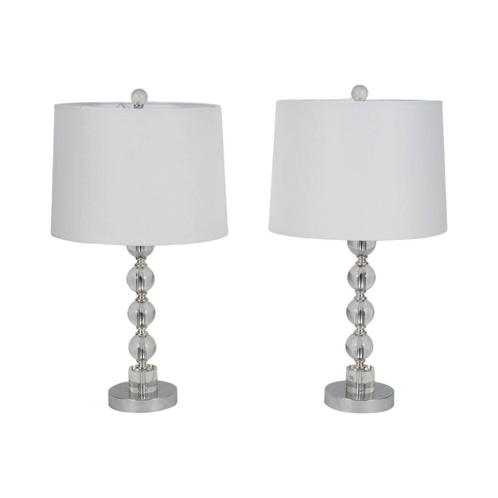 22 in. Silver Crystal Table Lamp Set and White Shade (Set of 2) price history on PriceWatchPro