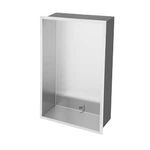 21 in. W x 13 in. H x 4 in. D Recessed Bathroom Shower Niche in Stainless Steel Brushed