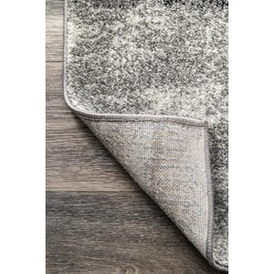 Alayna Abstract Black 2 ft. 6 in. x 12 ft. Runner Rug