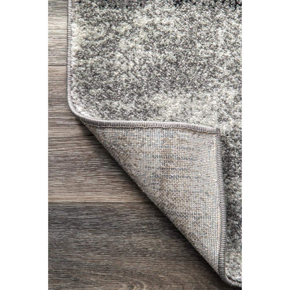Black Abstract Reversible 4' x 6' Synthetic Area Rug