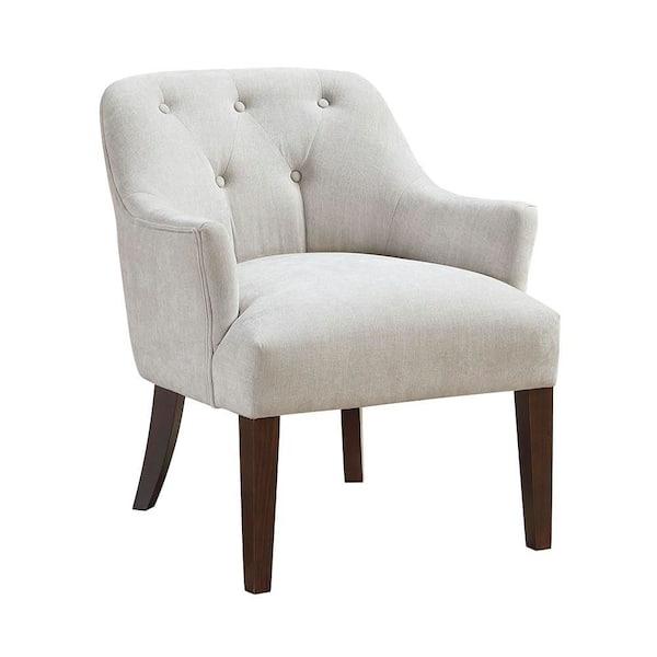 Auden Oyster Textured Upholstery Button-tufted Accent Arm Chair