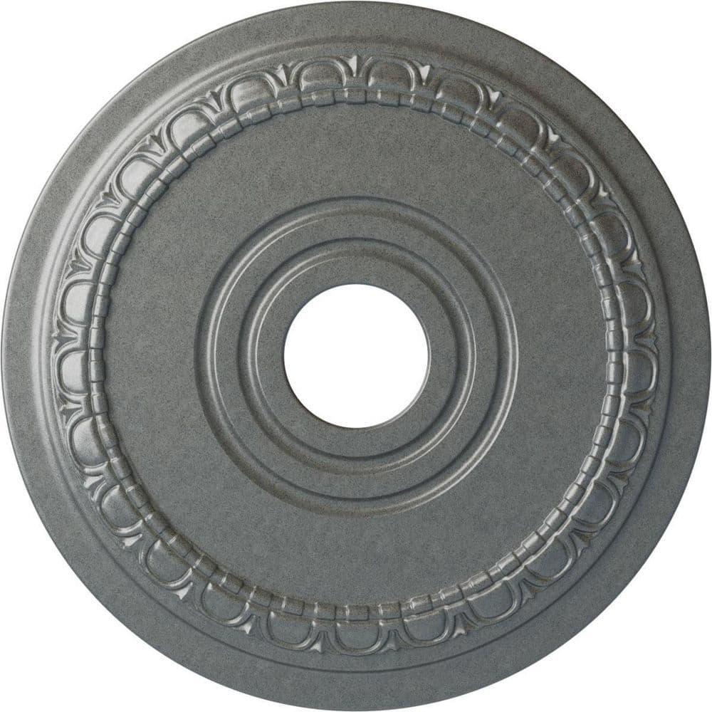 Ekena Millwork 17-1/2 in. x 3-5/8 in. ID x 1 in. Munich Urethane Ceiling Medallion (Fits Canopies upto 5-5/8 in.), Platinum