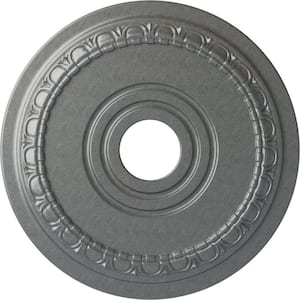 17-1/2 in. x 3-5/8 in. ID x 1 in. Munich Urethane Ceiling Medallion (Fits Canopies upto 5-5/8 in.), Platinum