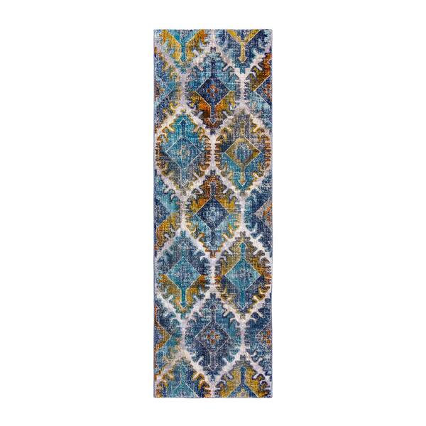 Gertmenian & Sons Regio Gayle Blue 3 ft. x 8 ft. Global Indoor Area Rug