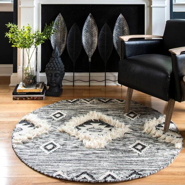 Nuloom Savannah Tribal Black 8 Ft X Round Area Rug Spmo01a R808 The Home Depot Nuloom Savannah Tribal Black 8 Ft X, Round 8 Ft Area Rugs