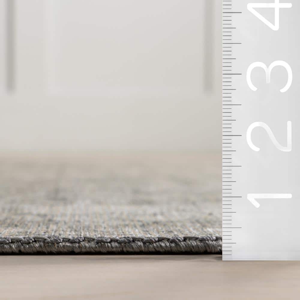 Hillstone Gray Rectangular Synthetic Vintage Medallion Area Rug