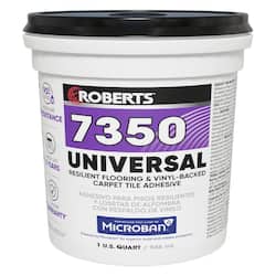 ROBERTS 7350 1 qt. 8-10 Hour Dry Time Universal Resilient Flooring,Vinyl-Backed Carpet Tile Floor Adhesive in Off White