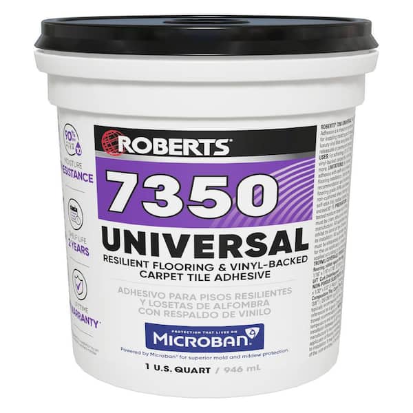 7350 1 qt. 8-10 Hour Dry Time Universal Resilient Flooring,Vinyl-Backed Carpet Tile Floor Adhesive in Off White