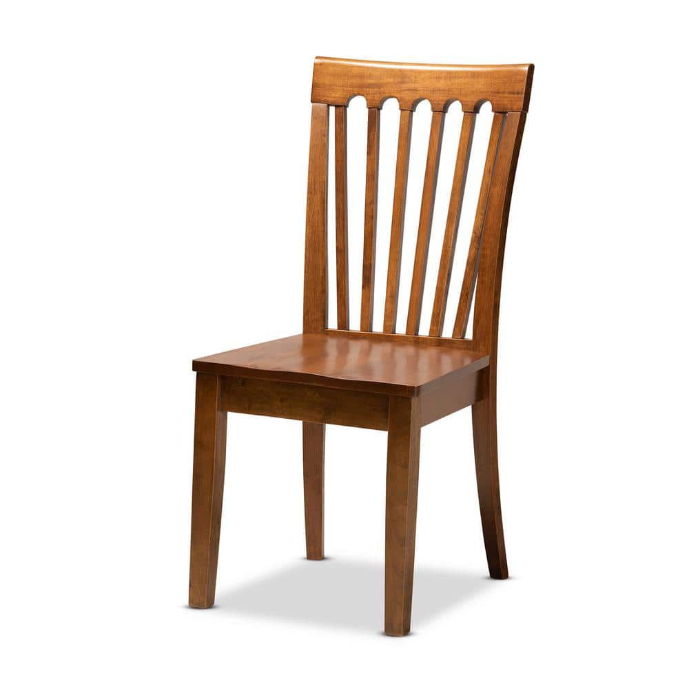 Erion Walnut Brown Wood 7-Piece Modern Dining Set with Cut-Out Chairs