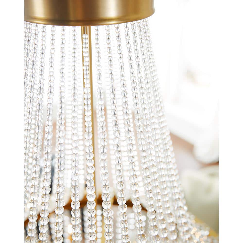 Burnished Brass 12-Light Empire Chandelier with Candelabra Bulbs