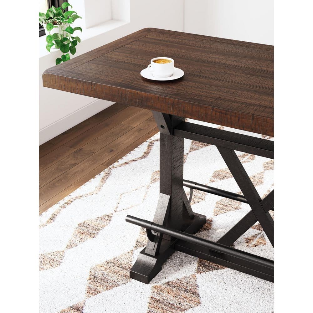 Valebeck 60" Brown and White Reclaimed Wood Counter Height Dining Table