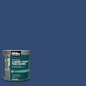 1 qt. #S-H-580 Navy Blue Semi-Gloss Enamel Interior/Exterior Cabinet, Door & Trim Paint