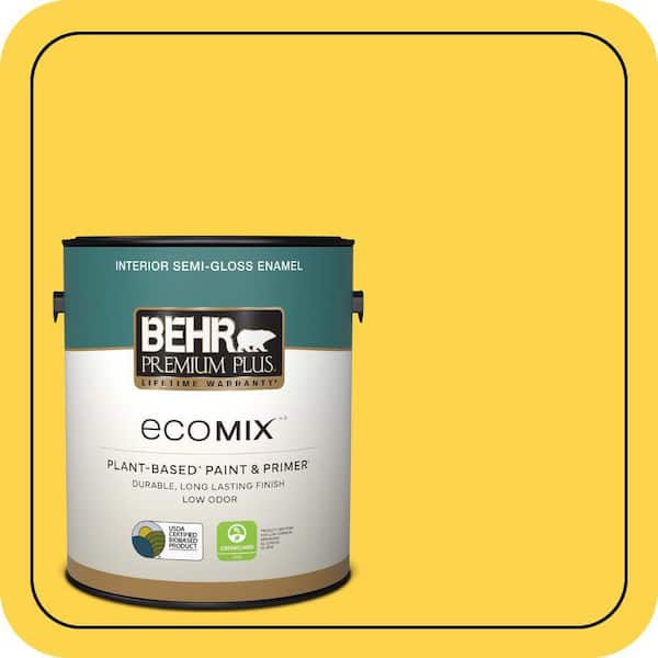 1 gal. #370B-6 Vibrant Semi-Gloss Enamel EcoMix Plant-Based Interior Paint & Primer
