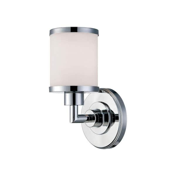 Millennium Lighting 1-Light Chrome Wall Sconce with Etched White Glass