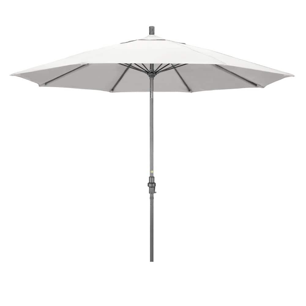 11 ft. Grey Aluminum Market Patio Umbrella Fiberglass Ribs Collar Tilt Crank Lift in Natural Sunbrella price history on PriceWatchPro