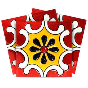 Red, Black and Yellow O10 12 in. x 12 in. Vinyl Peel and Stick Tile (24 Tiles, 24 sq. ft./pack)
