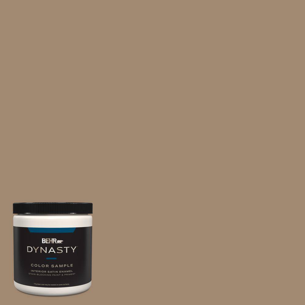 BEHR DYNASTY 8 oz. 700D5 Toffee Crunch OneCoat Hide Satin Enamel StainBlocking Interior