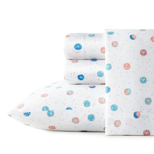 Polka Donuts 3-Piece Multi-Colored Cotton Twin Sheet Set