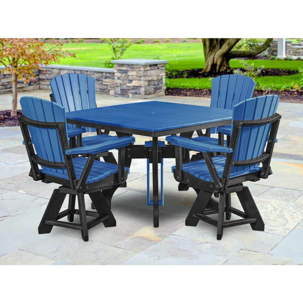 Adirondack Black Frame 5 Piece High Density Plastic Square Dining Height Outdoor Dining Set price history on PriceWatchPro