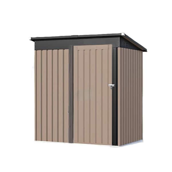 3 ft. W x 5 ft. D Resin Storage Shed, Tools Storage Shed with Floor for Garden, Bakcyard, Brown (15 sq. ft. )