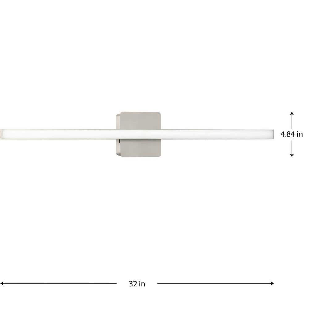 Large Brushed Nickel LED Linear Vanity Light