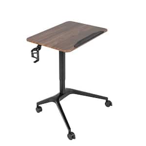 28 in. Pneumatic Standing Desk Tilting Adjustable Laptop Cart Mobile Podium Cup Holder