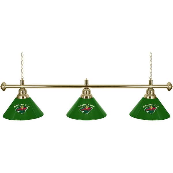 Trademark NHL Minnesota Wild 60 in. Three Shade Gold Hanging Billiard Lamp