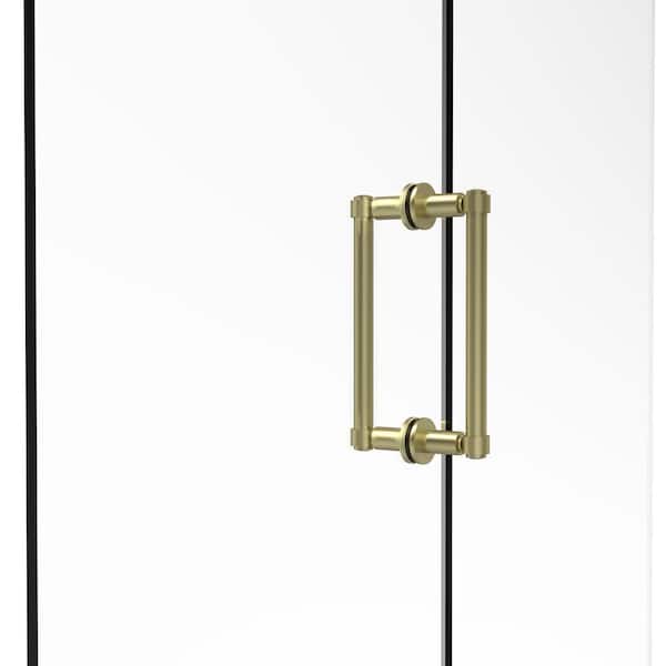 Contemporary 8 in. Back to Back Shower Door Pull in Satin Brass