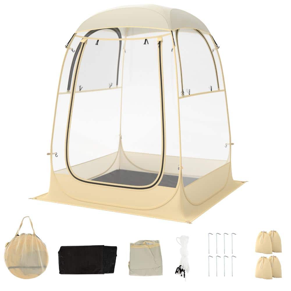 SKONYON 4.2 ft. x 4.2 ft. Pop-Up Sports Bubble Tent with 540 Degree Clear PVC for 1 to 2 People