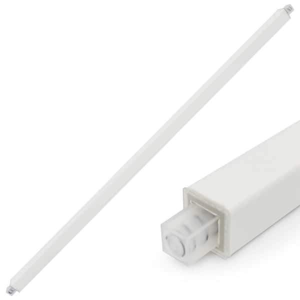24 in. Adjustable Towel Bar Replacement Rod, Cuttable Spring End Wall Mount Towel Holder, White