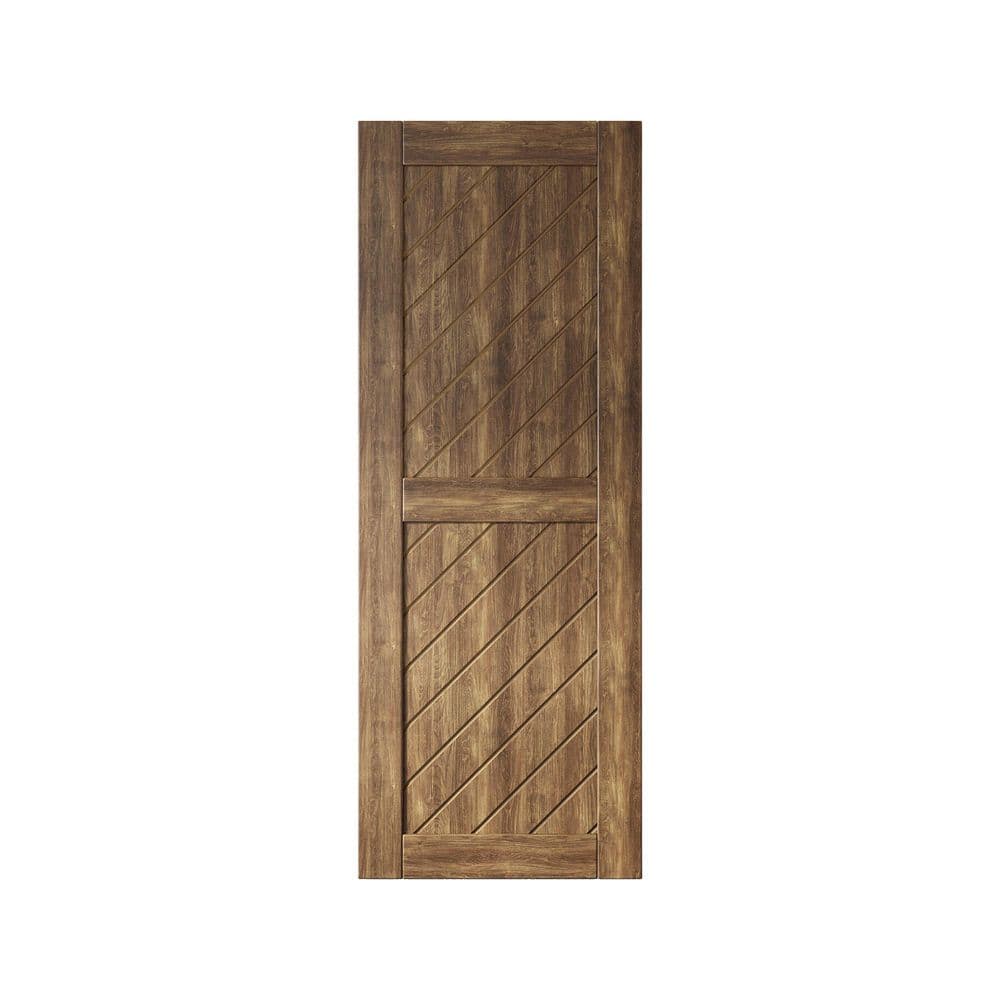 XT1 26 in. x 80 in. C-Panel Solid Core Dark Walnut Slanted Stripe Design Pine Wood Interior Sliding Barn Door Slab price history on PriceWatchPro