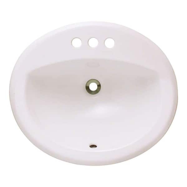 Polaris Sinks Overmount Porcelain Bathroom Sink in Bisque