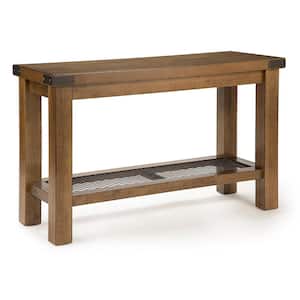 Hailee 48 in. Brown Standard Rectangle Wood Console Table with Shelves