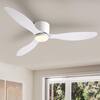 WDETR 52 in. Smart Indoor White Low Profile 3-Blades Ceiling Fans with Lights with Remote Included SPM-1164-01