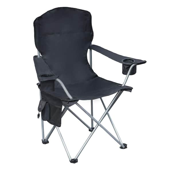 CAMP & GO Black Polyester Deluxe Heated Folding Quad Chair QC200H