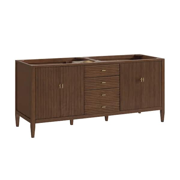Myrrin 71.88 in. W x 23.5 in. D x 32.88 in. H Single Bath Vanity Cabinet Without Top in Mid-Century Walnut