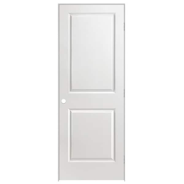 30 in. x 80 in. 2-Panel Square Left-Hand Solid Primed Composite Molded Single Prehung Interior Door with Split Jamb