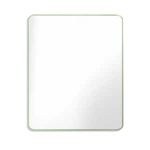 30 in. W x 36 in. H Rectangular Aluminum Framed Wall Mount Bathroom Vanity Mirror in Matte Green