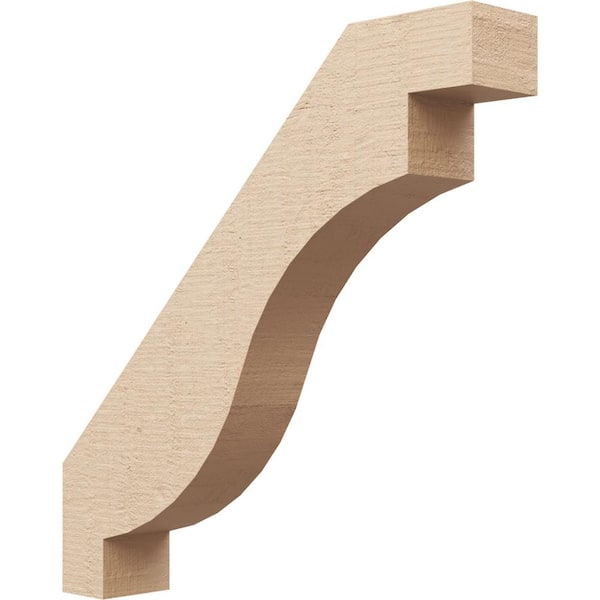 Ekena Millwork 3 in. x 18 in. x 18 in. Copenhagen Rough Cedar Woodgrain Timberthane Polyurethane Knee Brace, Primed